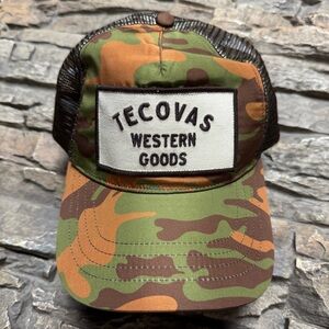 Tecovas Western Goods Camo Trucker Mesh Snapback Hat Adjustable Cap OSFA Adult